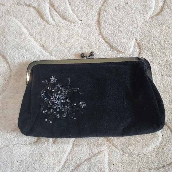 Express Clutch Bag - Dark navy with sequins